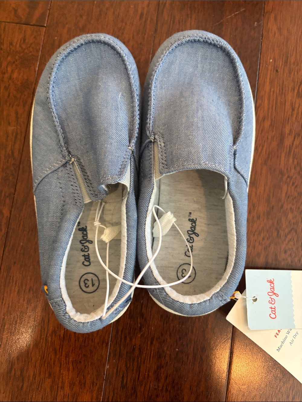 Cat & Jack Kids' Denim-Look Slip-On Canvas Shoes - Light Blue